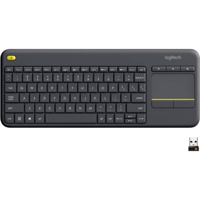 【お取り寄せ商品】ロジテック ワイヤレス 内蔵タッチパッド付 HTPC キーボード ブラック Logitech K400 Plus Wireless Built-in Touchpad, HTPC Keyboard
