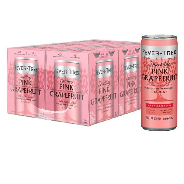 お取り寄せ フィーバーツリー スパークリング ピンク グレープフルーツ 250ML 24缶セット Fever Tree Sparkling Pink Grapefruit - Premium Mixer 250 ML Cans - Pack of 24