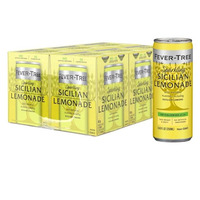 お取り寄せ フィーバーツリー スパークリング シチリア レモネード 250 ML 24缶セット Fever Tree Sparkling Sicilian Lemonade - Premium Mixer  250 ML Cans - Pack of 24