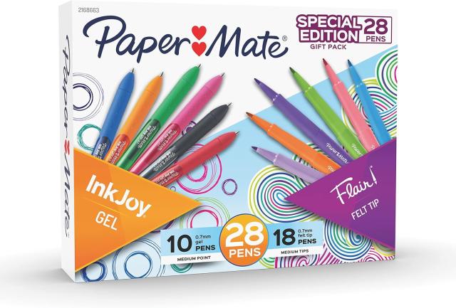 【お取り寄せ商品】ペーパーメイト インクジョイ レトラクタブルフェルトチップボールペン 28色入りPaper Mate Pens Variety Pack, InkJoy Retractable Gel Pens, Flair Felt Tip Pens, Assorted, 28 Count