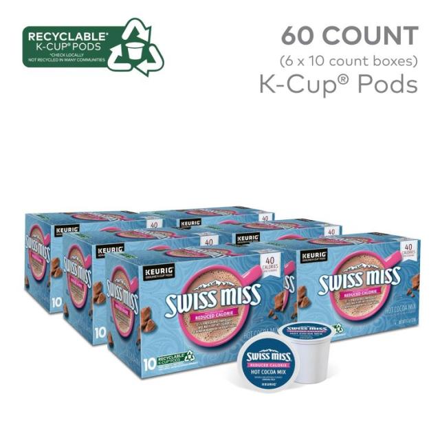 お取り寄せ スイスミス 低カロリー ホットココア キューリグ K-カップ ポッド 60個入り Swiss Miss Reduced Calorie Hot Cocoa, 60 Count