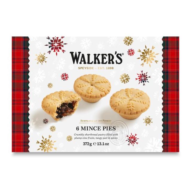 【お取り寄せ商品】ウォーカーズ ミンスパイ - 6個入り（3パック）　Walker’s Mince Pies -6 Count (Pack of 3) - Luxury Holiday Treats and Dessert from Scotland