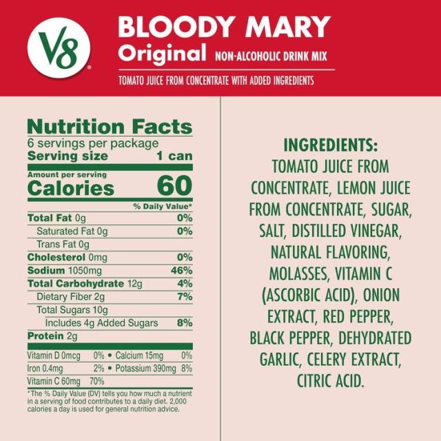 【お取り寄せ商品】V8 ブラッディ マリー ミックス24本入り Bloody Mary Mix, 約236ml 8fl oz Can (4 Cases of 6 Cans)_1