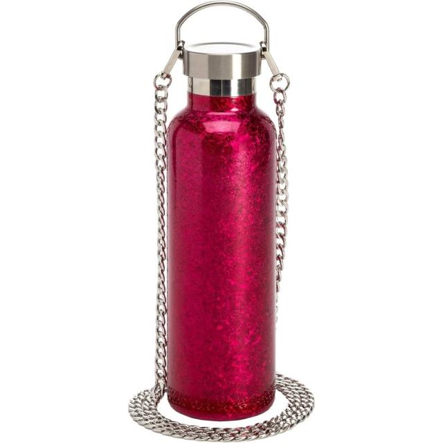 お取り寄せ パリスヒルトン ダイアモンドブリングウォーターボトル ステンレススチール ピンククラックル Paris Hilton Diamond Bling Water Bottle
