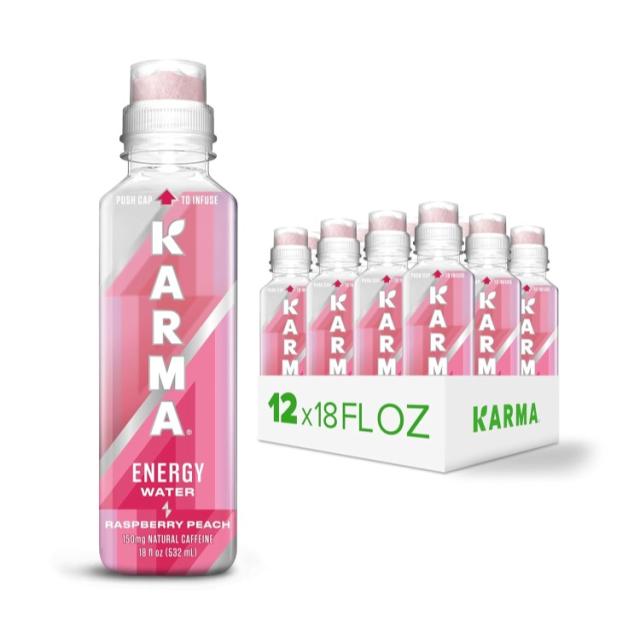 お取り寄せ カルマ ナチュラルエナジードリンク 12 パック ラズベリーピーチ Karma Natural Energy Drink 12 Pack, Raspberry Peach