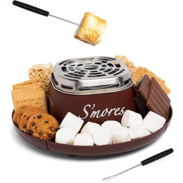 お取り寄せ ノスタルジア 卓上 電気スモアメーカー ブラウン Nostalgia Tabletop Indoor Electric S'mores Maker Brown