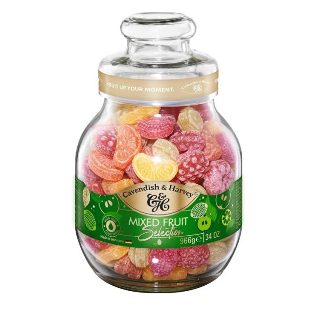 お取り寄せ カベンディッシュ＆ハーベイ ミックスフルーツハードキャンディドロップス 966g 瓶 Cavendish &amp; Harvey Mixed Fruit Hard Candy Drops 34 Ounce Jar