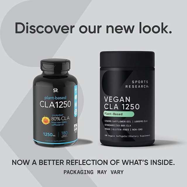 スポーツリサーチ CLA1250 1250mg 180粒 ソフトジェル Sports Research Vegan CLA 1250 共役リノール酸 サプリメント ベジソフトジェルの通販は