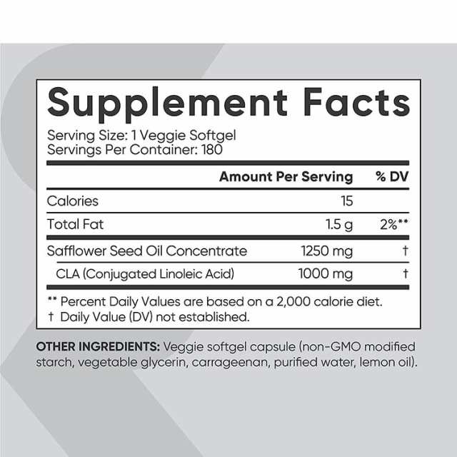 スポーツリサーチ CLA1250 1250mg 180粒 ソフトジェル Sports Research Vegan CLA 1250 共役リノール酸 サプリメント ベジソフトジェルの通販は