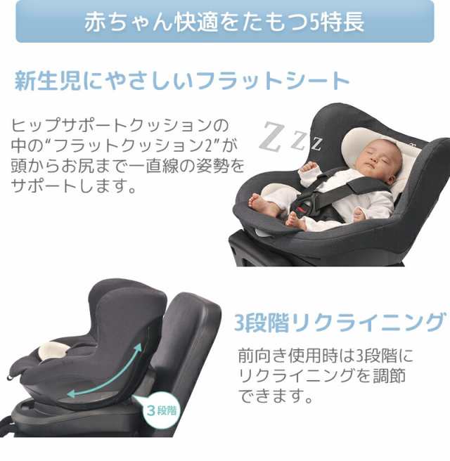 チャイルドシート isofix 回転式 エールベベ BF825　360ターンISO ダークグレー 新生児から4歳頃 ailebebe  carmate｜au PAY マーケット