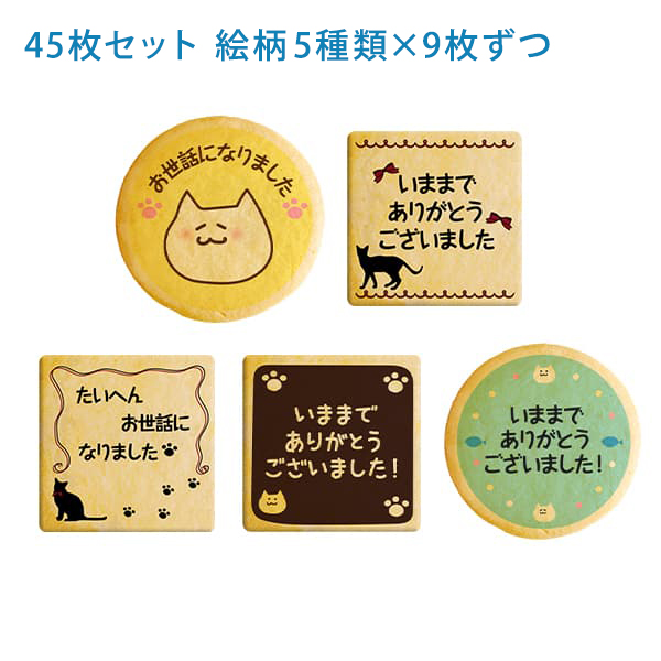 転勤 退職 お礼 ねこメッセージクッキー45枚セット 箱入り ご挨拶