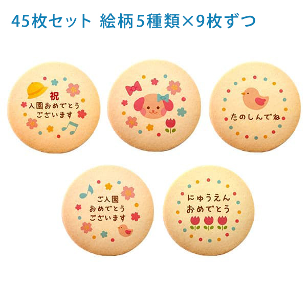 入園 プリント クッキー メッセージ クッキー 45枚セット 個包装 箱入り お礼 ギフト ショークッキー フォチェッタ focetta 入園 プリント クッキー メッセージ クッキー 45枚セット 個包装