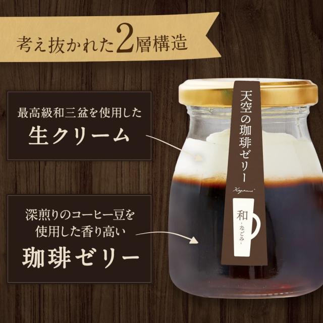 【送料無料】天空の 珈琲 ゼリー 和 ( なごみ ) 3箱セット コーヒー 濃厚 最高級 プリン 金箔 洋菓子 バースデー 誕生日 スイーツ 人気 お取り寄せ_6