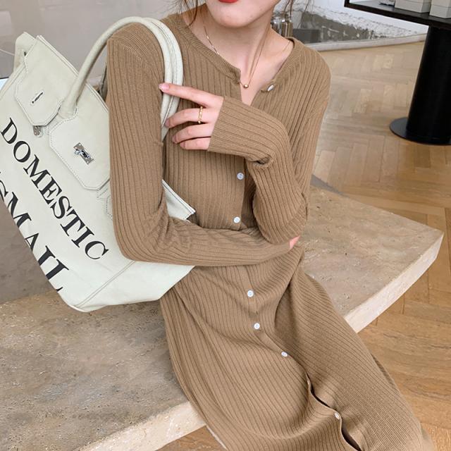 ニットワンピース 冬 韓国 ファッション レディース ニットワンピ タイト セクシー 大人 スカート 長袖 無地 カーキ ホワイト カジュアルの通販はau Pay マーケット Magnifique