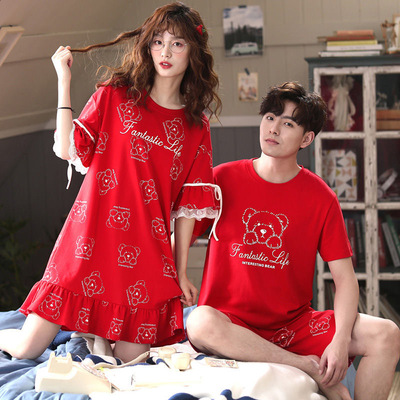 パジャマ ペア カップル上下 ペアパジャマ ルームウェア ワンピース レディース メンズ カップル 上下 上下セット 部屋着 半袖 半ズボン の通販はau Pay マーケット Magnifique