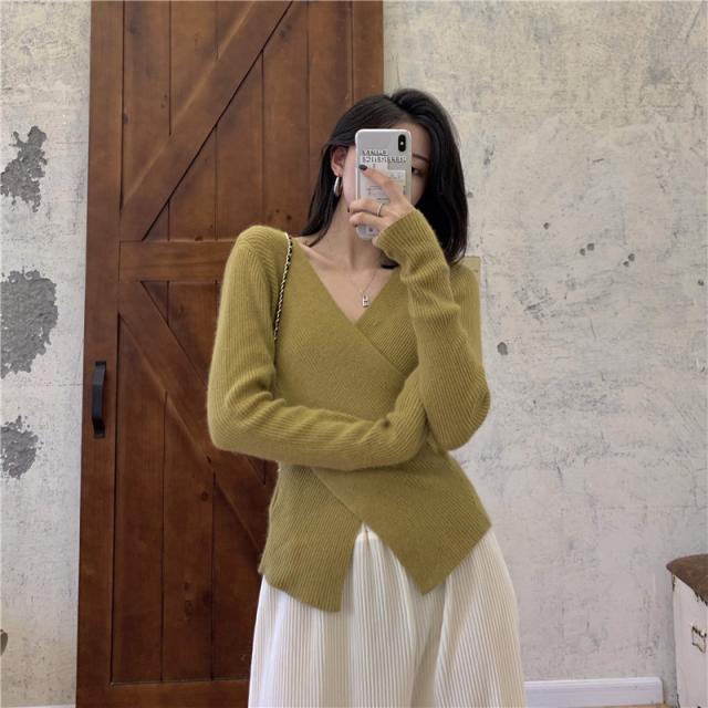 レディース ニットトップス 韓国 ファッション 冬 トップス オフショルダー 大きいサイズ 長袖 ニット セーター 無地 ホワイト グリーン の通販はau Pay マーケット Magnifique