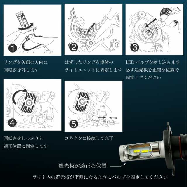 車用 ヘッドライト 車検対応 H4バルブ 8000ルーメン 左右 2本セット 4000ルーメン 2灯 ヘッドランプ Dc9v 32v 6500ケルビン 6500k の通販はau Pay マーケット ウエイクオンライン Au Pay マーケット店