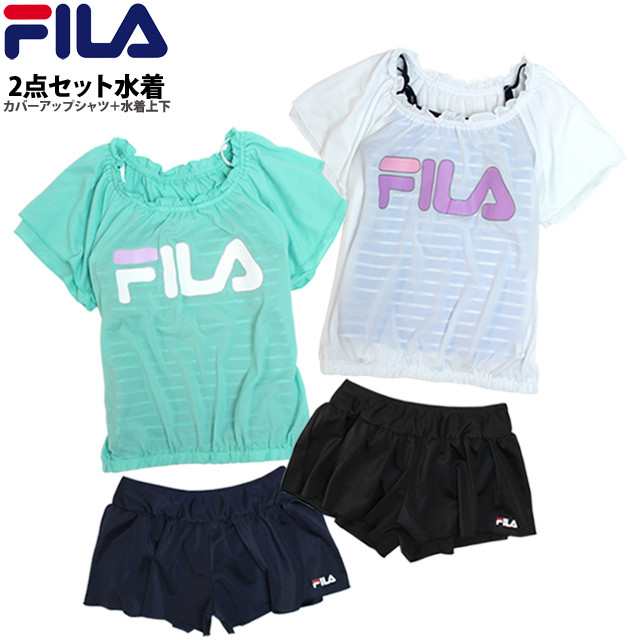 水着 女の子 セパレート キッズ ジュニア 子供 Fila フィラ 3点セット