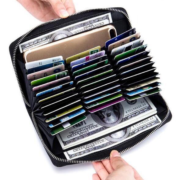 長財布 小銭入れ付き カードが沢山入る メンズ レディース 牛革 大容量 じゃばら ラウンドファスナー スキミング防止の通販はau Pay マーケット Aozora