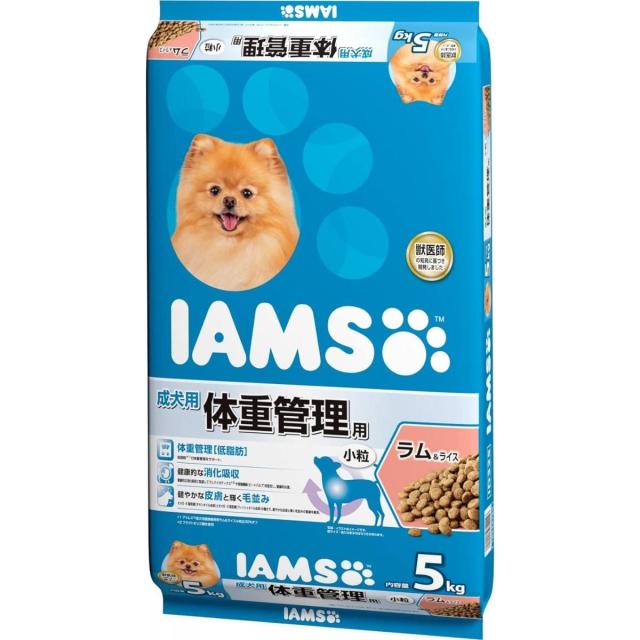 アイムス (IAMS) 成犬用 体重管理用 ラム&ライス 小粒 5kg　ドッグフード ドライフード 総合栄養食 大容量 大袋の通販は 5,055円
