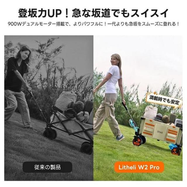 Litheli W2PRO 電動キャリーワゴン 容量150L 耐荷重100kg アウトドア キャップ コンパクト収納_4
