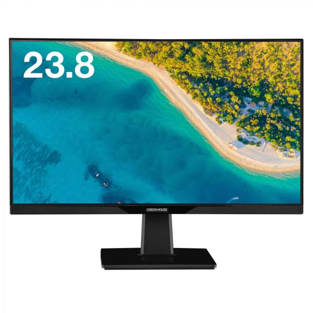 グリーンハウス LED液晶ディスプレイ Type-C搭載  PD対応 23.8型 ワイドフルHD対応 GH-LCW24P-BK ワイド画面 HDMI映像入力端子搭載の通販は 32,900円