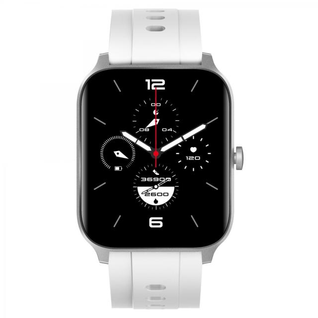 グリーンハウス スマートウォッチ シルバー GH-SMWA-SV 大画面 心拍計測 血中酸素 ジム 睡眠モニター IP68防水 健康管理 着せ替えベルト付 時計 5,298円