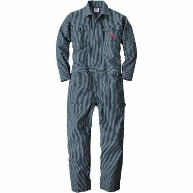 Dickies (ディッキーズ) ストレッチヒッコリーツナギ ネイビー LLサイズ D-716　ワークウェア 作業着 作業服 つなぎ オーバーオール