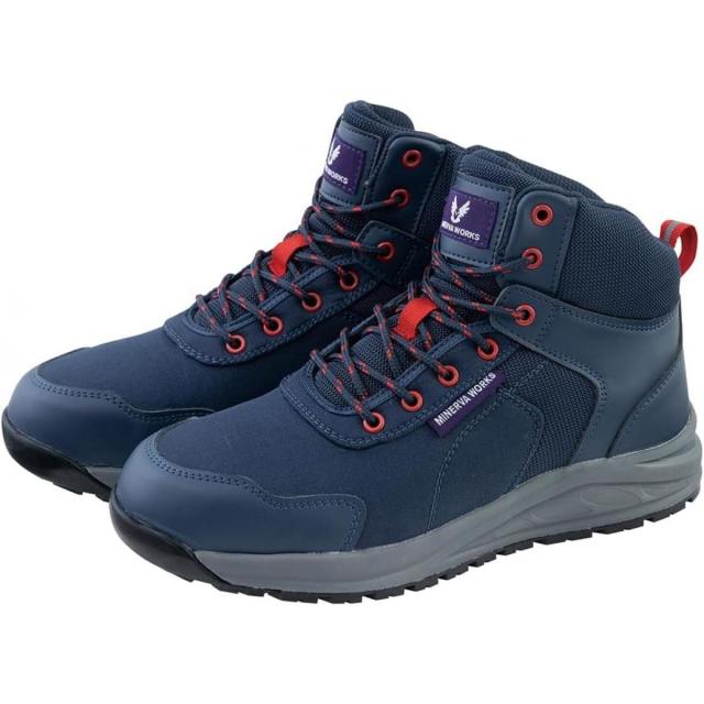 コーコス信岡 ワークギア ハイカット セーフティー 28.0cm ネイビー MW-3200 安全靴 作業靴 先芯入り スニーカー 作業 靴 アウトドア