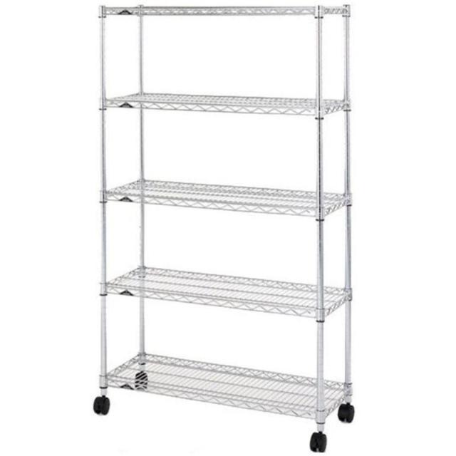 ドウシシャ スチールラック 幅90cm 5段 ルミナスレギュラー 幅91.5×奥行35.5×高さ156.5cm NLF9015-5 キッチンラック 収納