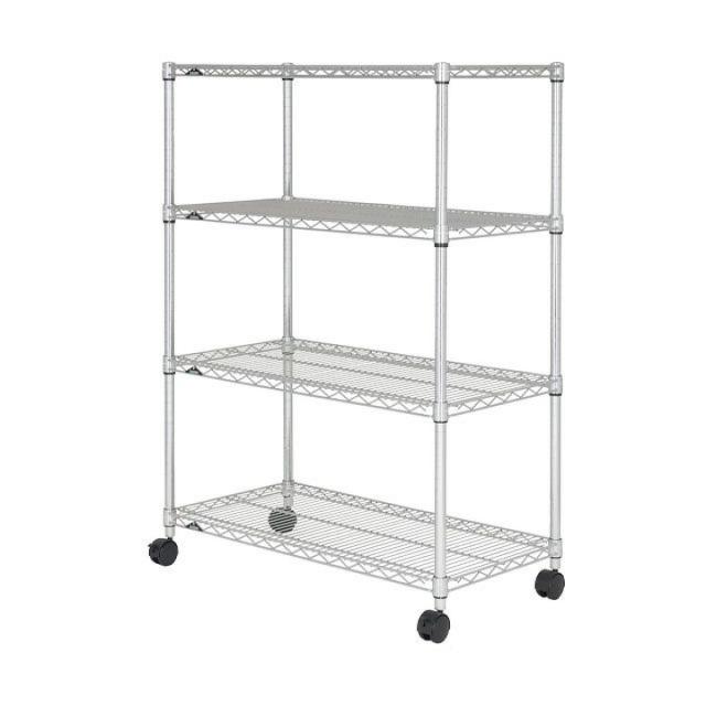 ドウシシャ スチールラック 幅90cm 4段 ルミナスレギュラー 幅91.5×奥行46×高さ126cm NLH9012-4 キッチンラック 収納