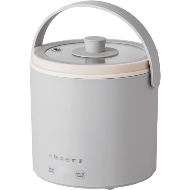 エレコム 多機能調理なべ ホッタラポット グレー HAC-HEP01GY 800ml 電気 調理 鍋 なべ 多機能 ほったらかし調理 低温調理 調理家電