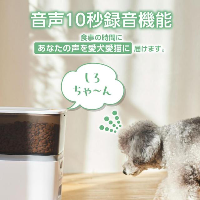 エレコム ELECOM 自動給餌器 中・小型犬用 猫用 6リットル 2皿 2匹 タイマー機能付 録音機能付 ホワイト PET-AF02WH ペット用 ドライフード専用_3