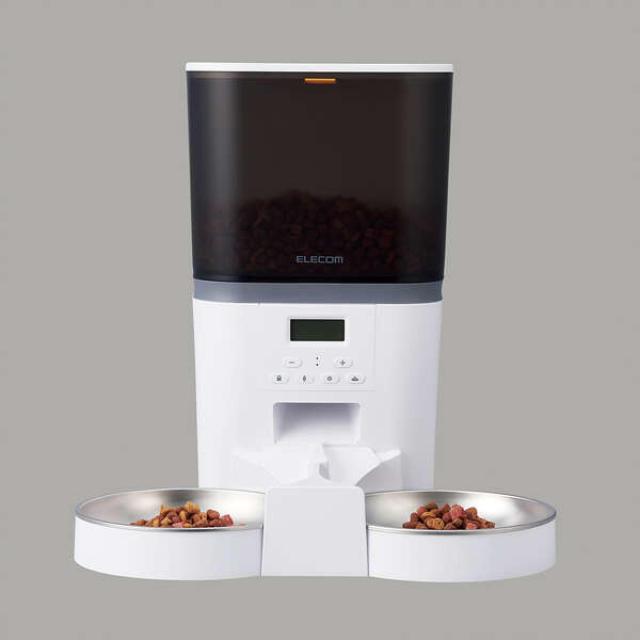 エレコム ELECOM 自動給餌器 中・小型犬用 猫用 6リットル 2皿 2匹 タイマー機能付 録音機能付 ホワイト PET-AF02WH ペット用 ドライフード専用_7