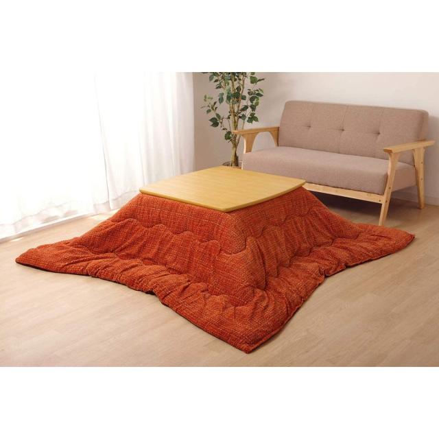 【i】【代引不可】イケヒコ こたつ掛けふとん 正方形 ノート オレンジ 約190×190cm #6832809【北海道・沖縄・離島不可】