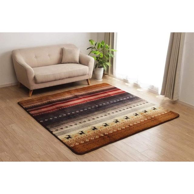 【i】【代引不可】 イケヒコ ラグ マット ホットカーペット対応 正方形 DXラディ 約185×185cm ミックス 柔らか #5704779【北海道・沖縄・離島不可】の通販は 6,749円