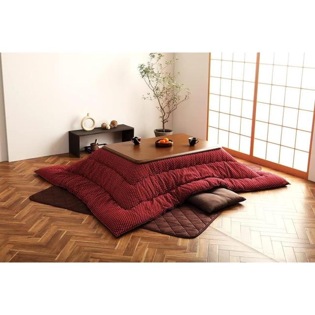 【i】【代引不可】 イケヒコ こたつ布団 掛 長方形 205×285cm 赤 ローズ 詩織 和風 刺子 #7800259【北海道・沖縄・離島不可】の通販は