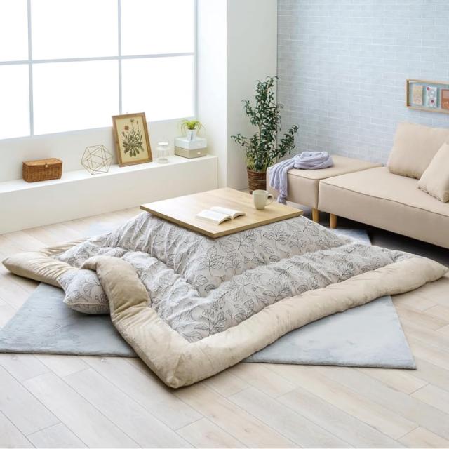 【I】【代引不可】イケヒコ こたつ 掛け布団 ブラン アイボリー 205×205cm 正方形 シンプル 北欧柄 こたつ布団 コタツ布団【北海道・沖縄・離島不可】