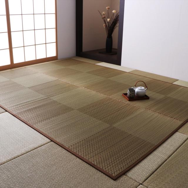 【I】【代引不可】イケヒコ 国産い草ラグカーペット DXノア 赤銅色 191×191糎 和今めかしい 抗菌防臭 8242270【北海道・沖縄・離島不可】