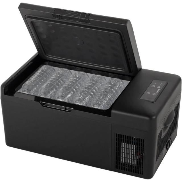 【在庫有・即納】山善 ポータブル冷蔵庫 冷凍冷蔵庫 15L コンプレッサー式 車載 冷蔵庫 冷凍庫 小型 クーラーボックス 節電モード ブラック YFR-AC151(B)