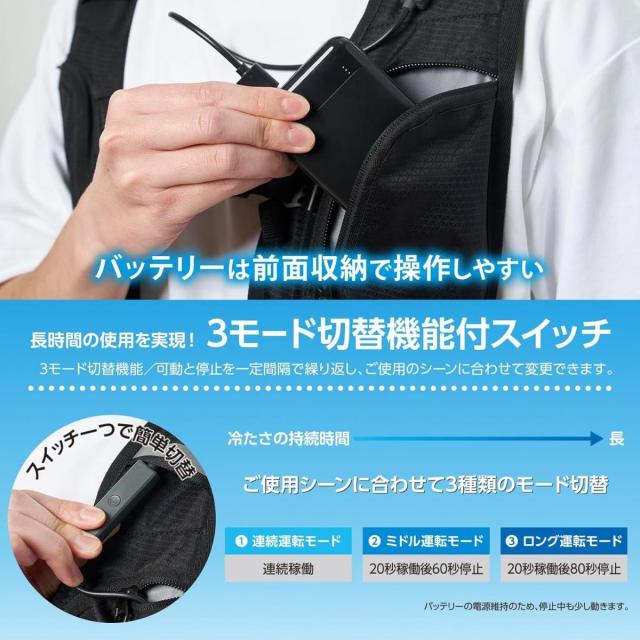 【在庫有・即納】YAMAZEN 水冷服 DIRECT COOL PRO 水冷式ウェア バッテリー付き フルセット ブラック DC-B04Se（B）夏 猛暑 対策 作業服 作業着