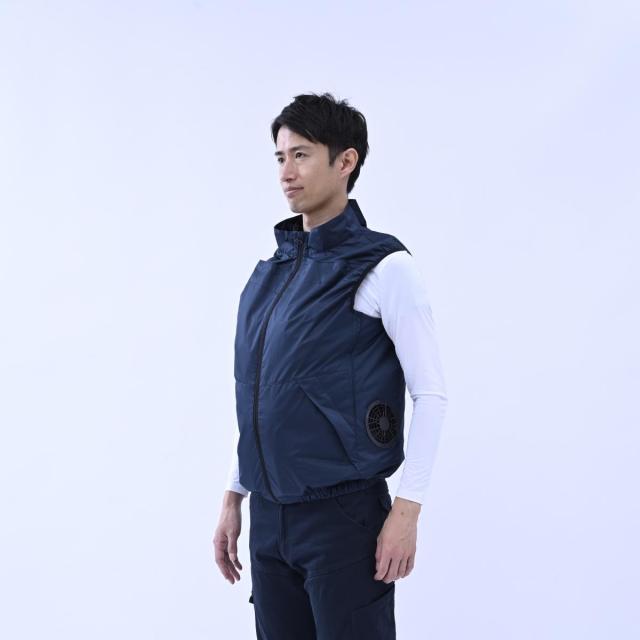 【在庫有・即納】山善 YAMAZEN KAZEfit ペルチェ搭載ファン付きウェア Mサイズ ネイビー KF-PW5SV-M ペルチェ2個タイプ ベスト 空調ウェア 熱中症対策