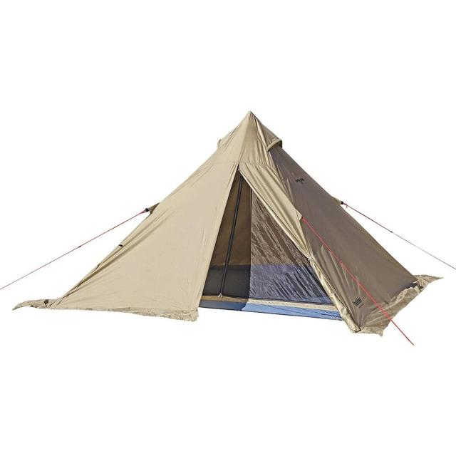 キャプテンスタッグ(CAPTAIN STAG) テント ティピー ワンポールテント レクタ 4人用 270 UVカット アルミポール採用 耐水圧フライ2000mm/フロア3000mm ベンチレーション装備 カーキ トレッカー UA-62