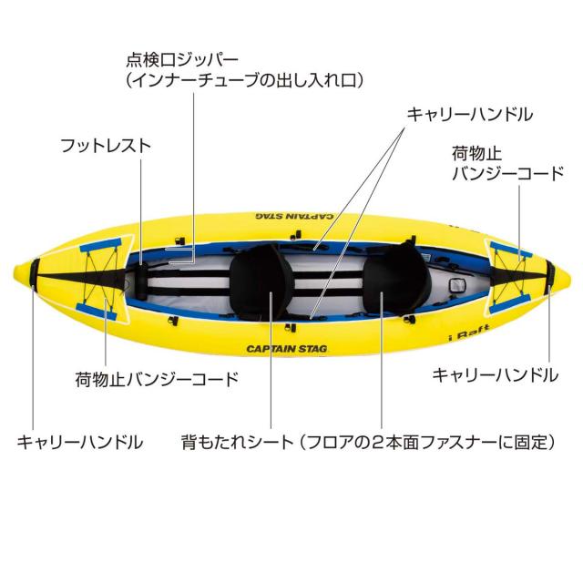 キャプテンスタッグ カヌー アイラフト タンデム2 シトラス US