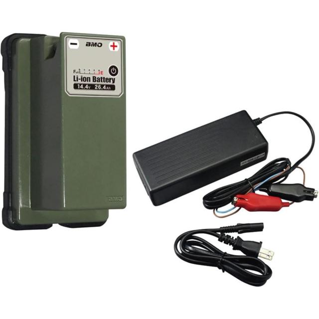 【在庫有・即納】BMO リチウムイオンバッテリー 14.4V 26.4Ah バッテリー&チャージャーセット 10Z0012 電動リール用 釣り用 大容量