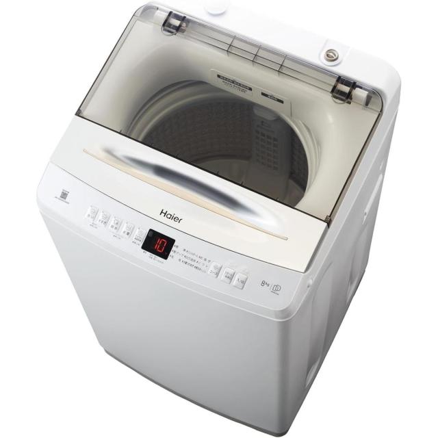 【在庫有・即納】ハイアール Haier 洗濯機 JW-HSD80UA(W) ホワイト 洗濯容量 8kg 低騒音DDインバーター 全自動洗濯機