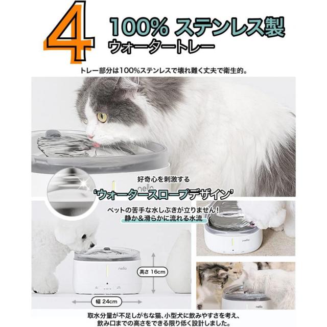 Ｈａｒｕ　充電式コードレス給水器ｎｅｌｌｏ　ＫＳ−ＢＳ１５０　犬 猫 ペット 給水器_4