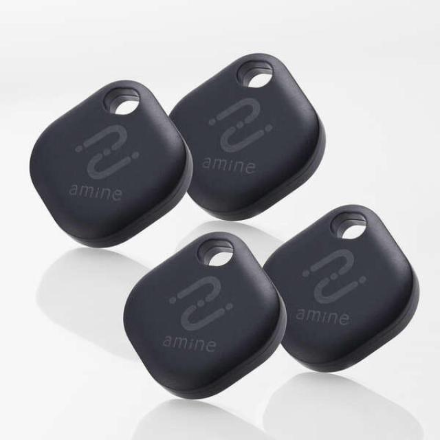 ELECOM(エレコム) amine スマートタグ for iOS LGT-BETG1BKA4(ブラック)4個セット　iPhone用 スマートトラッカー タグタイプ