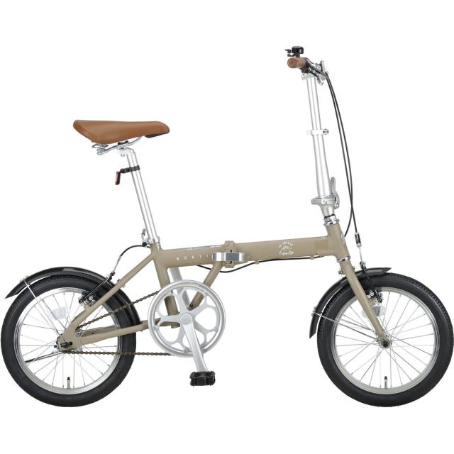 【お客様組立品】 キャプテンスタッグ モンテ AL-FDB161 (マットカーキ) 16インチ 自転車 折りたたみの通販は