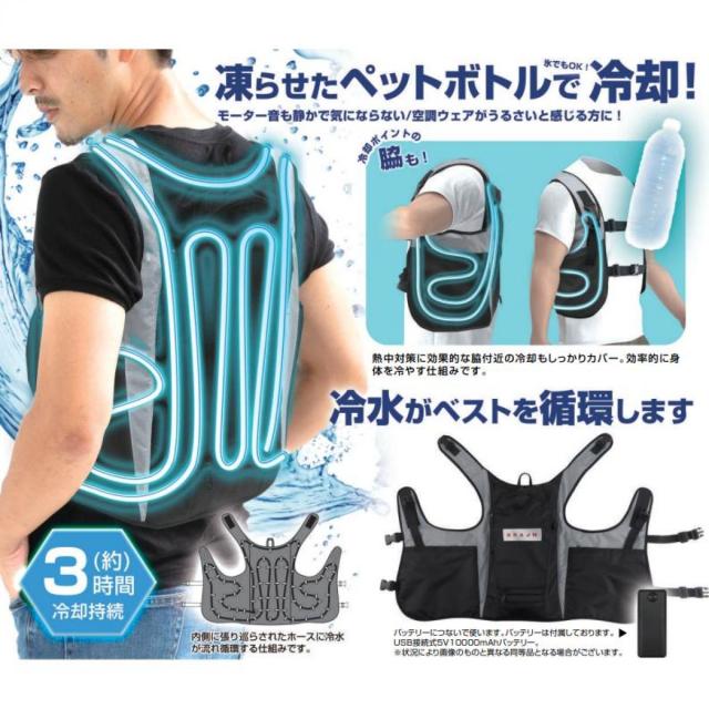 水冷服 熱中症対策 熱中症 BRAIN 水冷服（水冷式ベスト） BR-861 バッテリー付き